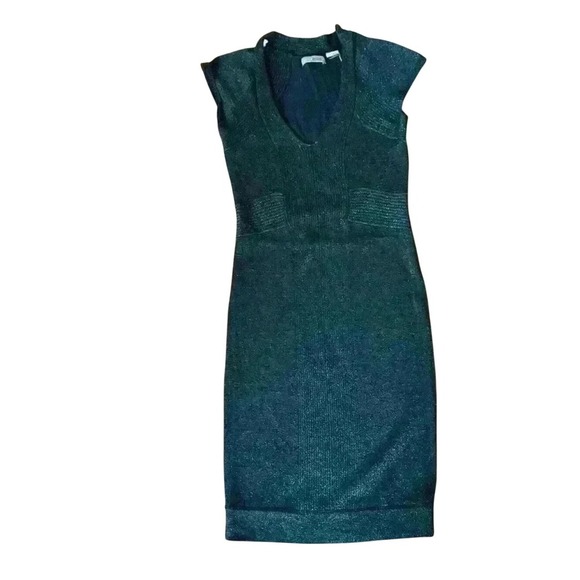 Joyce leslie Black mini dress size L Sleeveless Bodycon Dress V-Neck Fitted - Picture 3 of 5